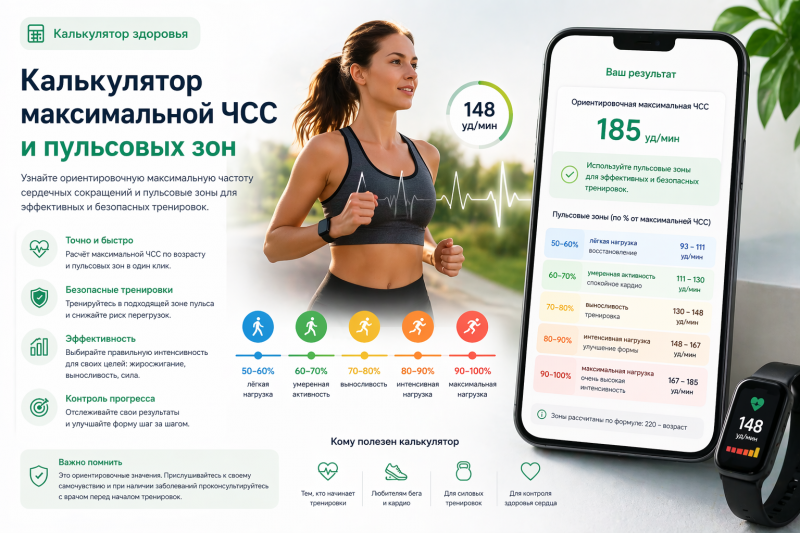 Калькулятор ЧСС онлайн