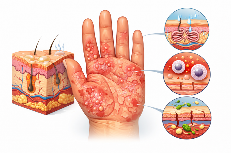 Дисгидротическая экзема: причины, симптомы, лечение и профилактика