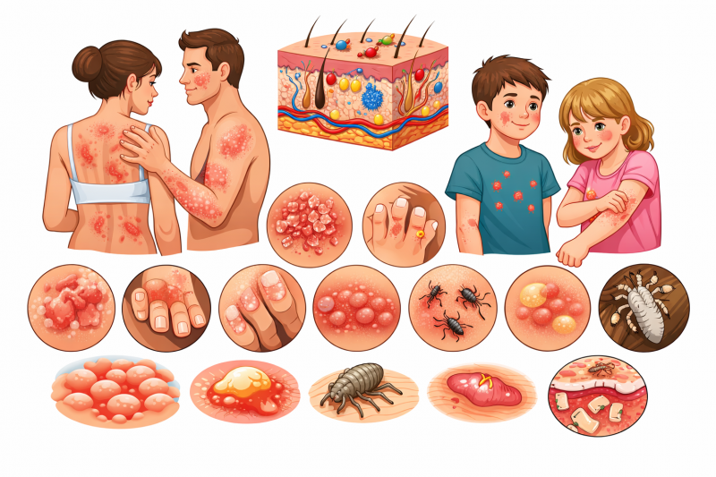 Кожные заболевания у взрослых и детей: основные виды, симптомы и подходы к лечению