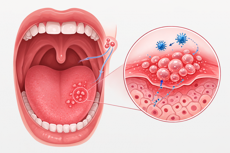 Герпес на языке: причины и лечение
